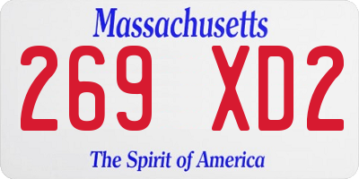 MA license plate 269XD2