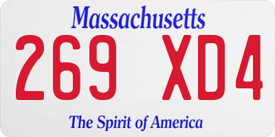 MA license plate 269XD4