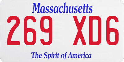 MA license plate 269XD6