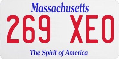 MA license plate 269XE0