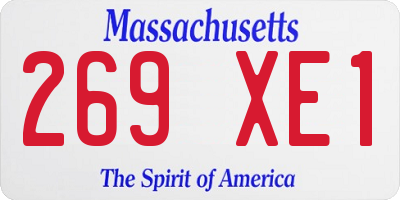 MA license plate 269XE1