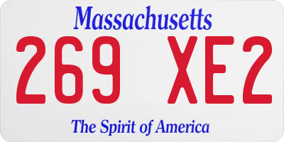 MA license plate 269XE2