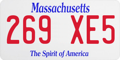 MA license plate 269XE5