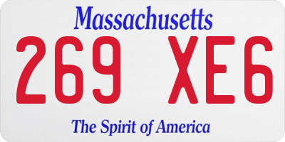 MA license plate 269XE6