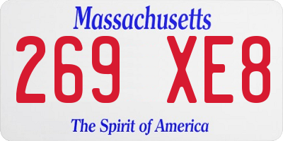 MA license plate 269XE8