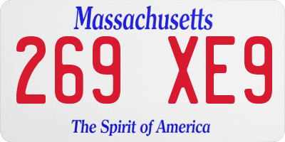 MA license plate 269XE9