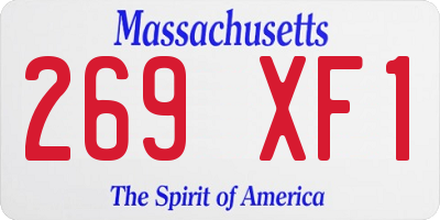 MA license plate 269XF1