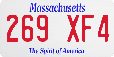 MA license plate 269XF4