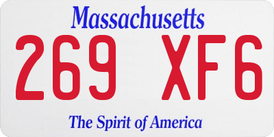 MA license plate 269XF6