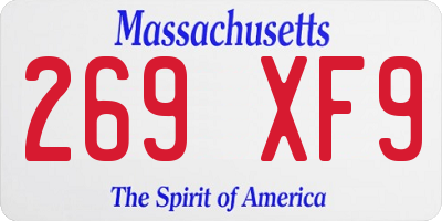 MA license plate 269XF9