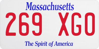 MA license plate 269XG0