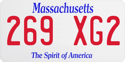 MA license plate 269XG2
