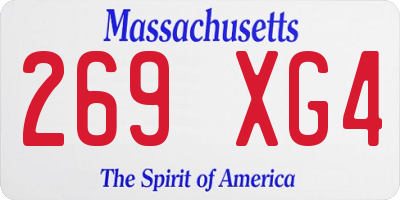 MA license plate 269XG4