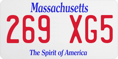 MA license plate 269XG5