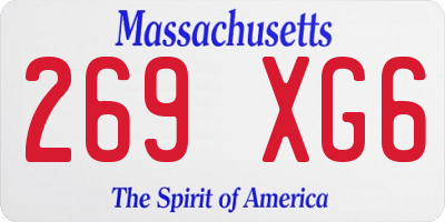 MA license plate 269XG6