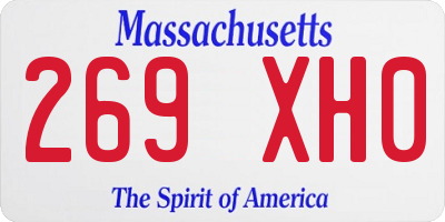 MA license plate 269XH0