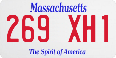 MA license plate 269XH1