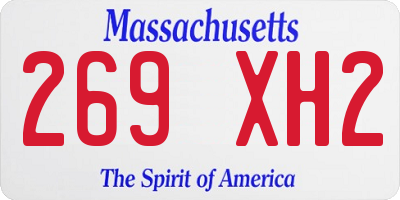 MA license plate 269XH2