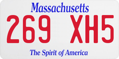 MA license plate 269XH5