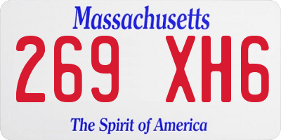 MA license plate 269XH6