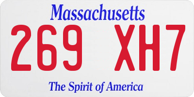 MA license plate 269XH7
