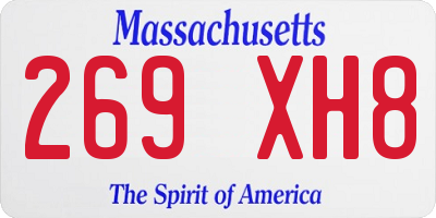 MA license plate 269XH8