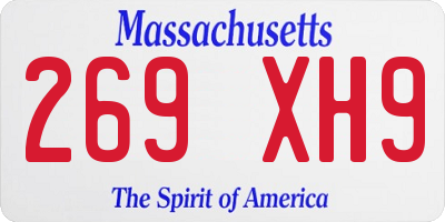 MA license plate 269XH9