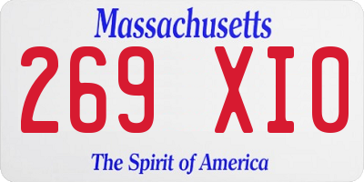 MA license plate 269XI0
