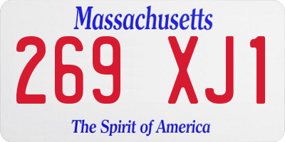 MA license plate 269XJ1
