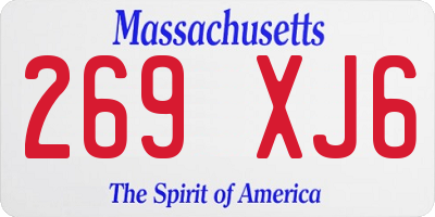 MA license plate 269XJ6