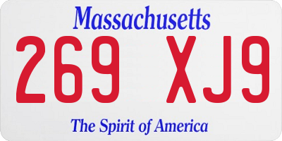 MA license plate 269XJ9