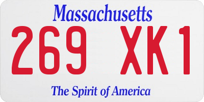 MA license plate 269XK1