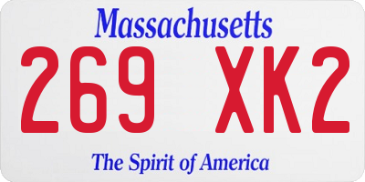 MA license plate 269XK2