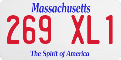 MA license plate 269XL1