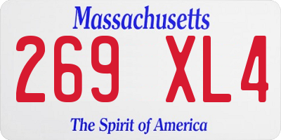 MA license plate 269XL4