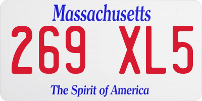 MA license plate 269XL5