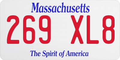 MA license plate 269XL8