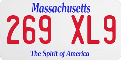 MA license plate 269XL9