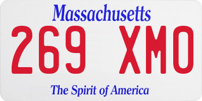 MA license plate 269XM0