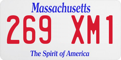 MA license plate 269XM1