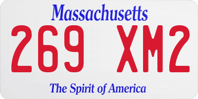 MA license plate 269XM2