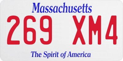 MA license plate 269XM4