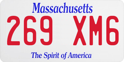 MA license plate 269XM6