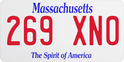 MA license plate 269XN0