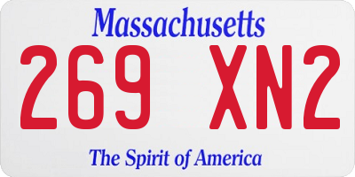 MA license plate 269XN2