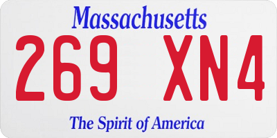 MA license plate 269XN4