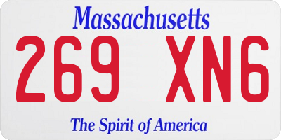 MA license plate 269XN6