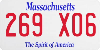 MA license plate 269XO6