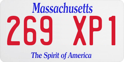 MA license plate 269XP1