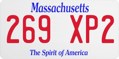 MA license plate 269XP2
